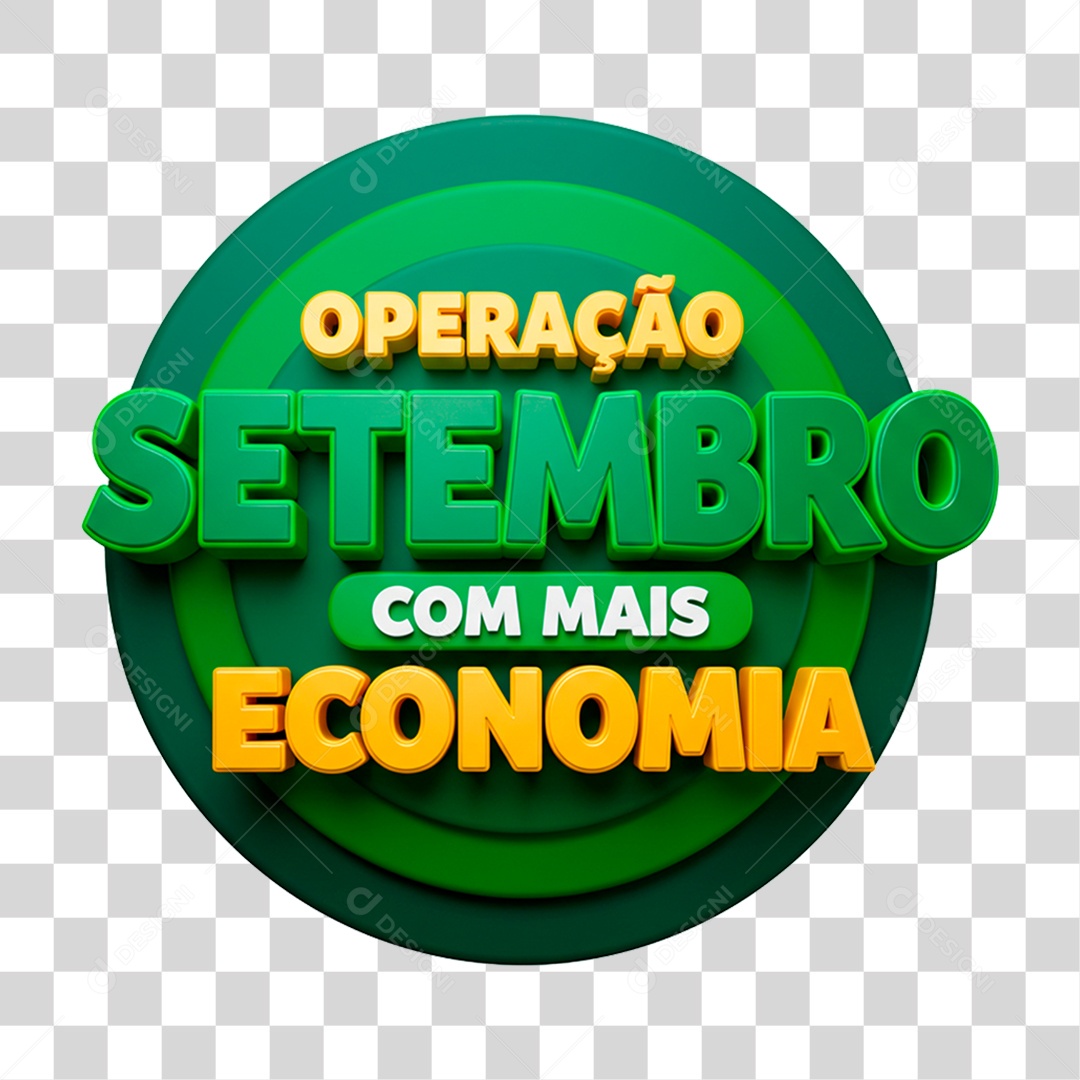Selo 3D Operação Setembro com Mais Economia PNG Transparente