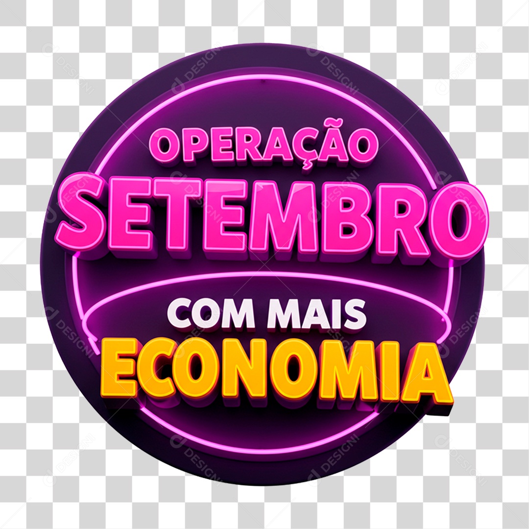Selo 3D Operação Setembro com Mais Economia PNG Transparente