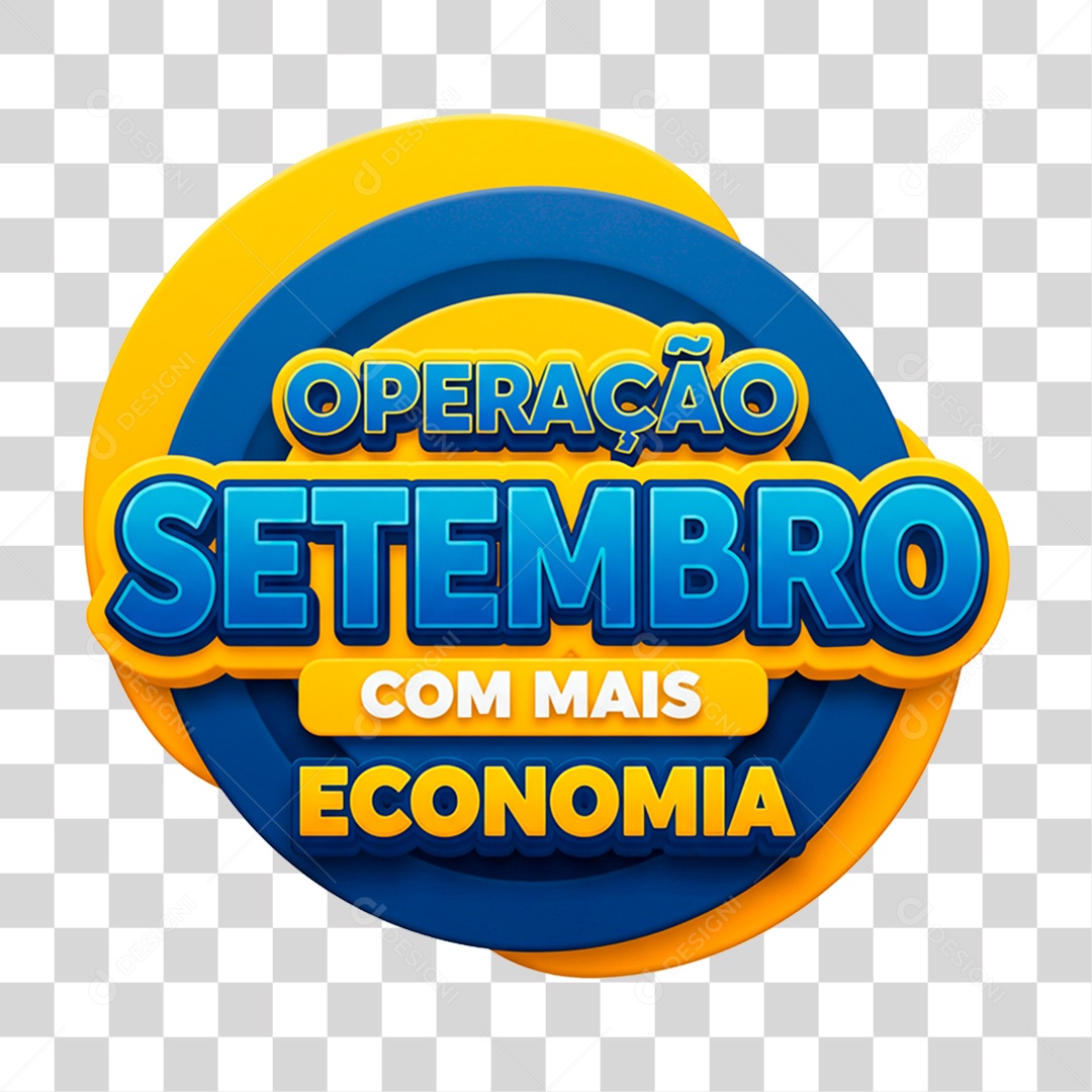 Selo 3D Operação Setembro com Mais Economia PNG Transparente