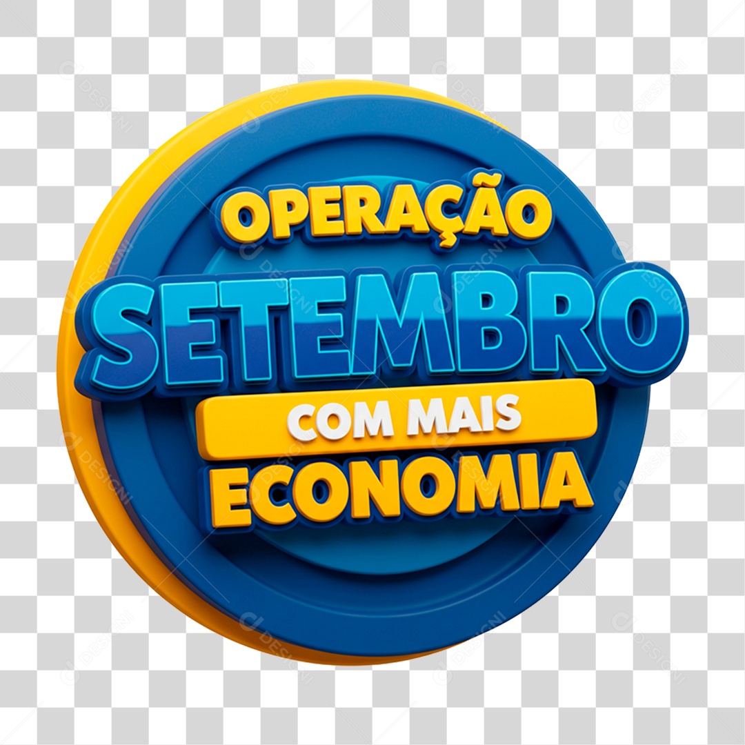 Selo 3D Operação Setembro com Mais Economia PNG Transparente