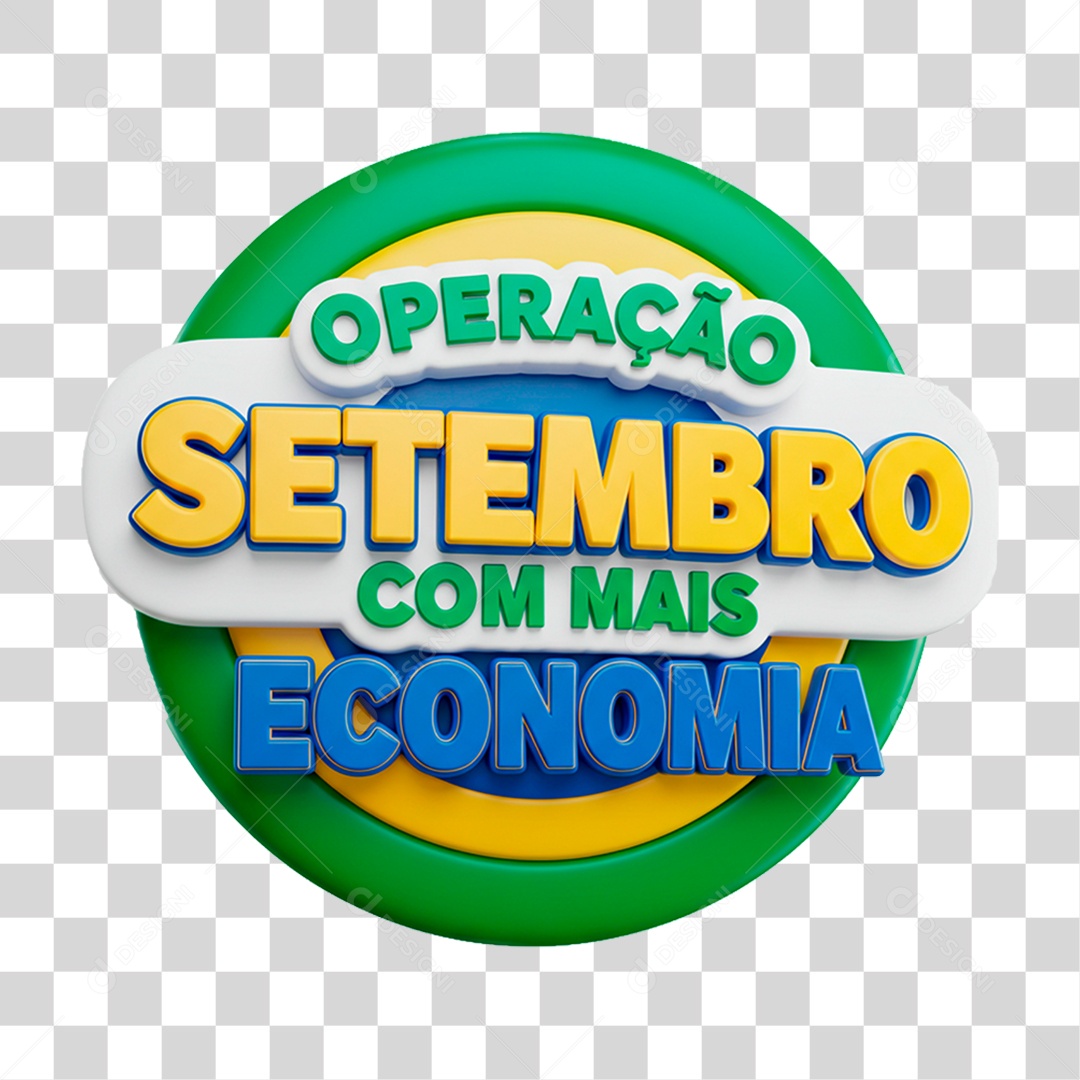 Selo 3D Operação Setembro com Mais Economia PNG Transparente