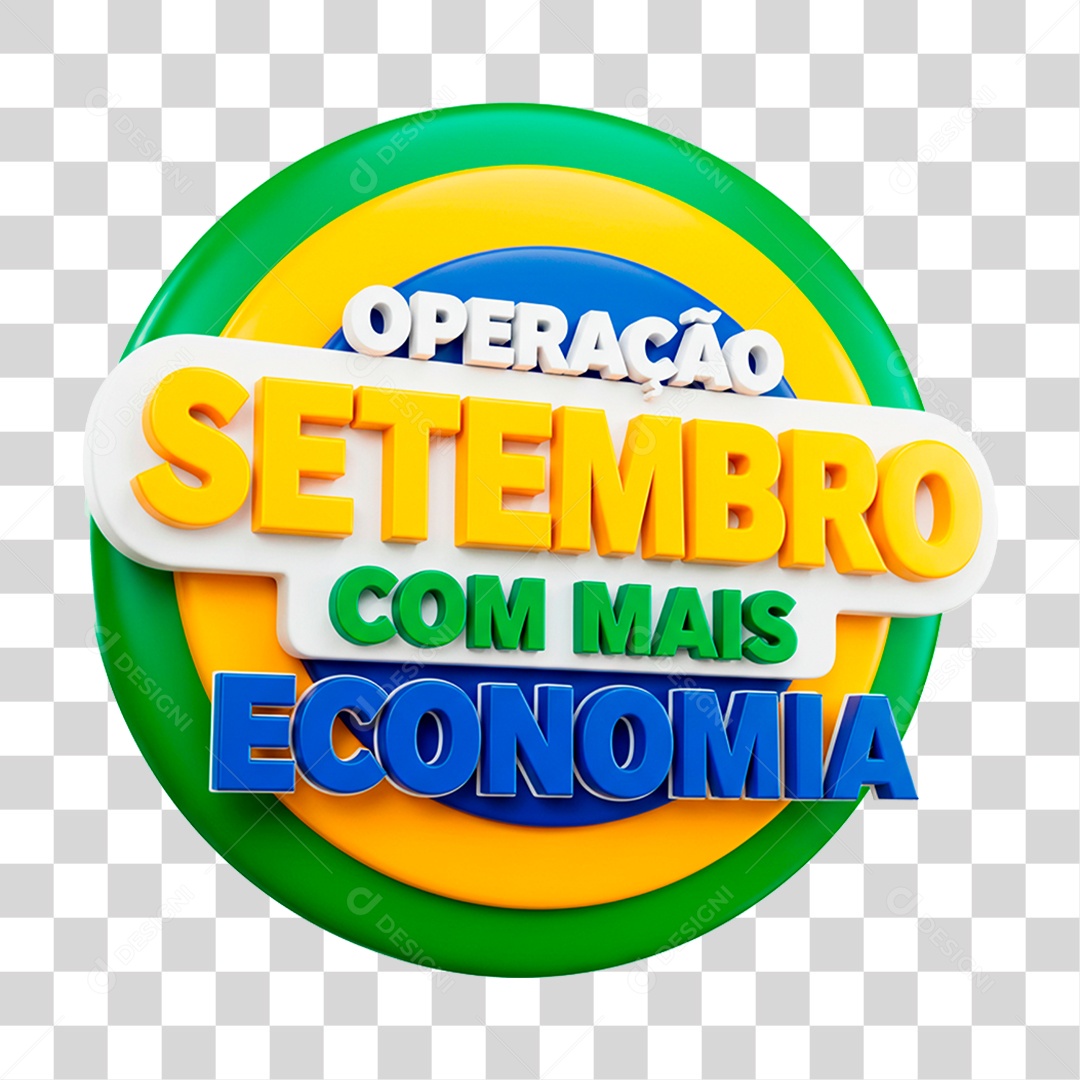 Selo 3D Operação Setembro com Mais Economia PNG Transparente