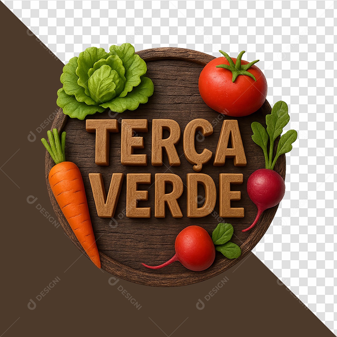 Terça Verde Selo 3D Para Composição PSD