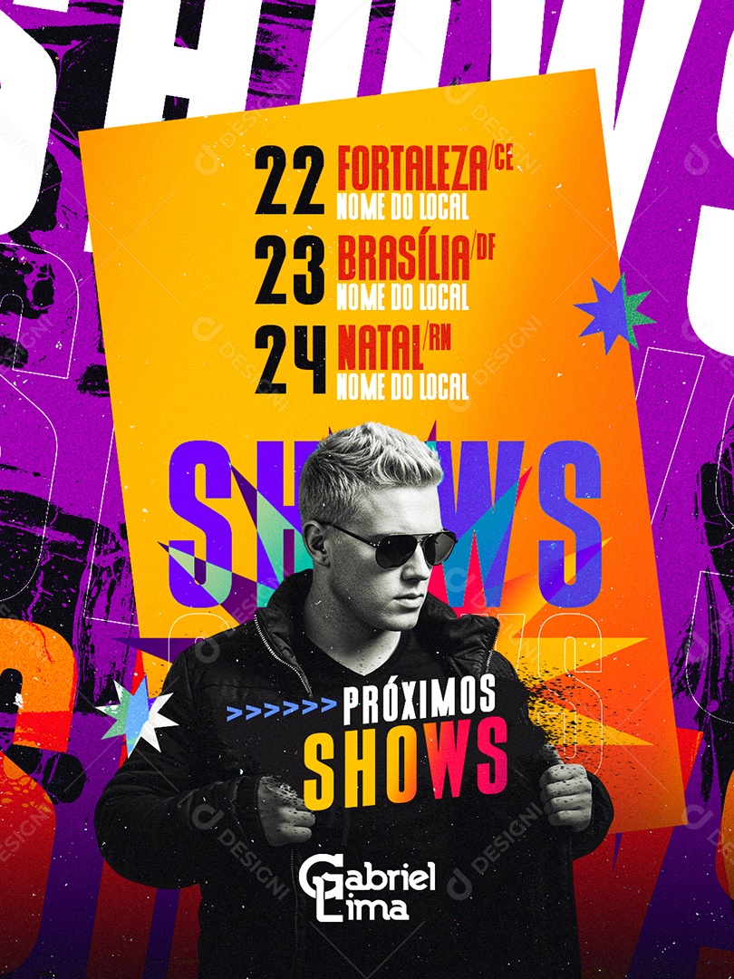Flyer Agenda De Shows Social Media PSD Editável