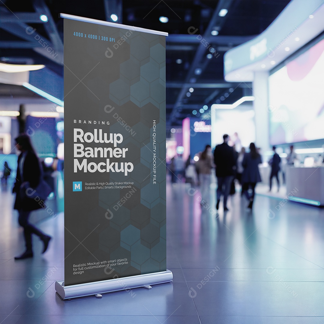 Banner com Sistema de Rolamento Mockup PSD Editável