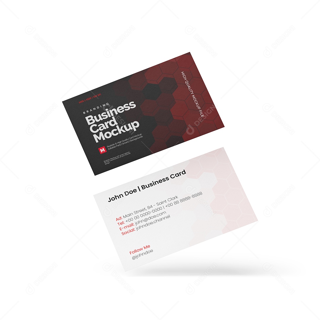 Mockup Cartão de Negócios PSD Editável