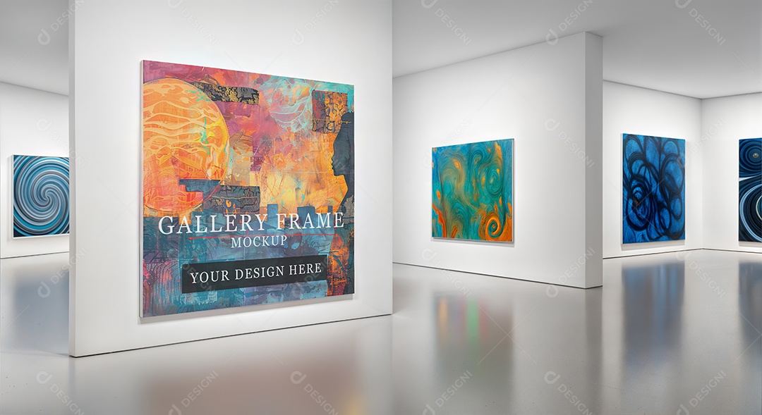 Mockup Galeria de Arte PSD Editável
