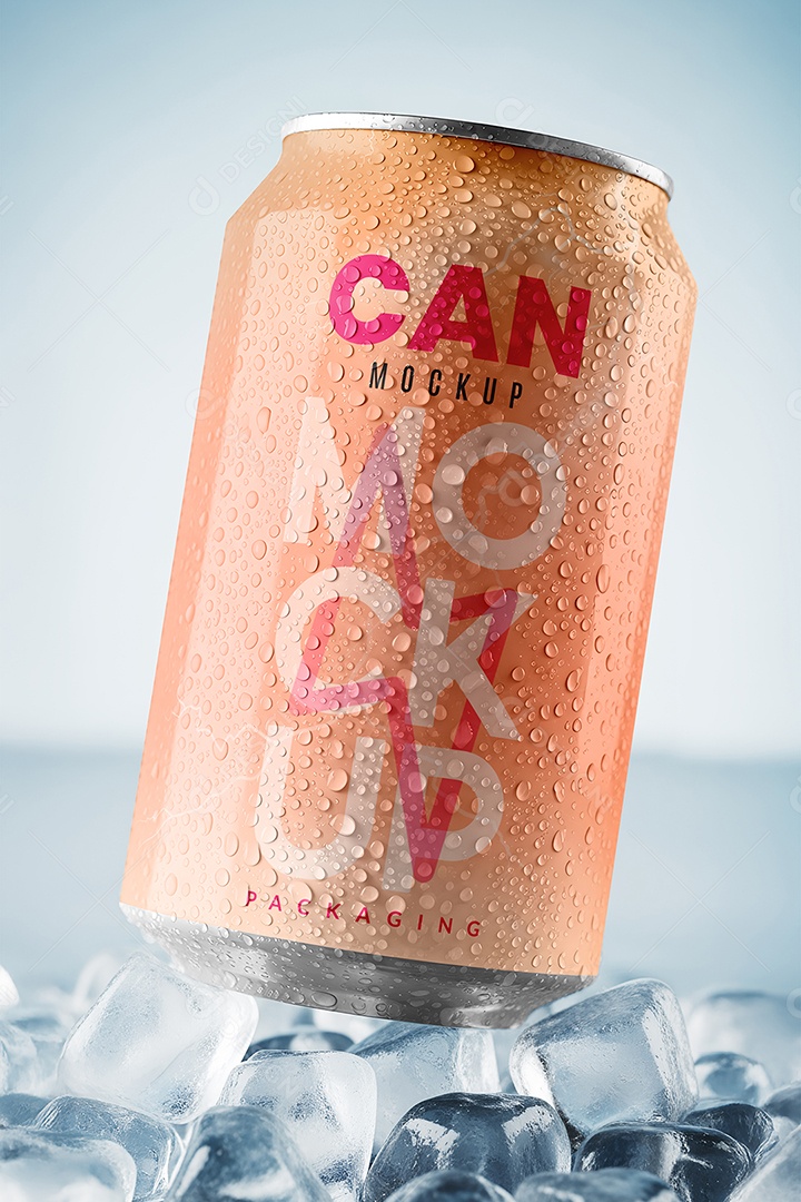 Lata de Metal Mockup PSD Editável