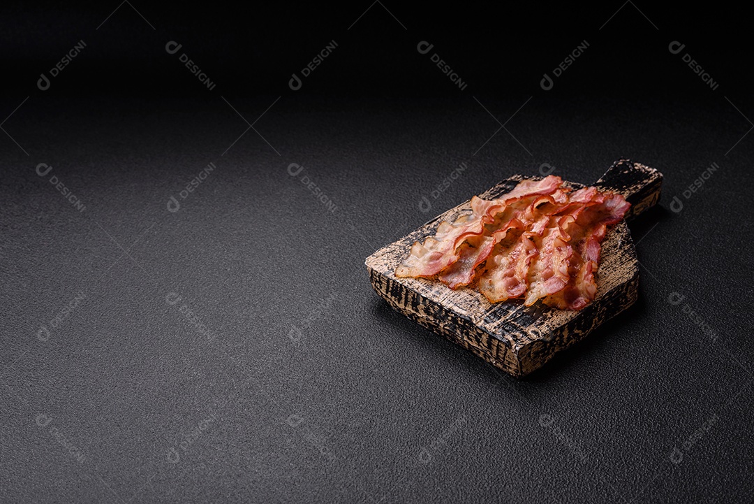 Retrato de fatias de toucinho ou bacon.