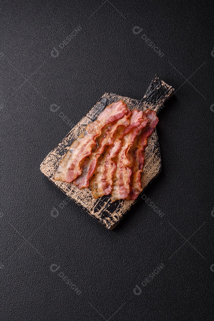 Retrato de fatias de toucinho ou bacon.