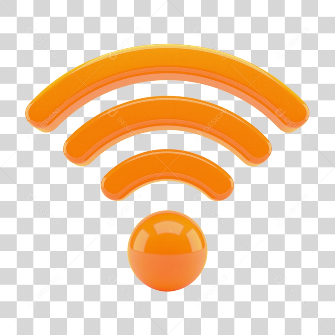 Ícone Laranja de Sinal Wi-Fi PNG Transparente