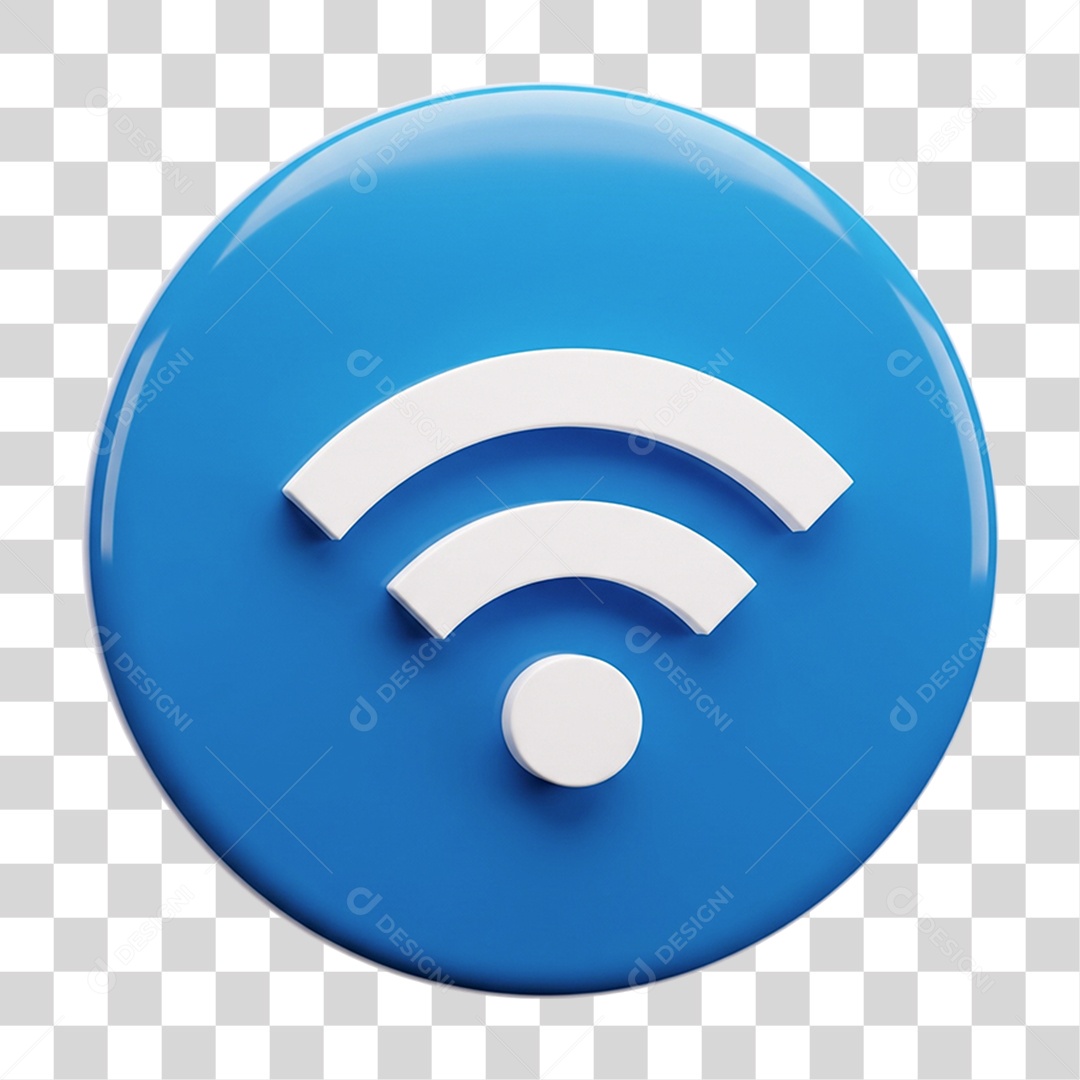 Ícone Azul de Conexão Wi-Fi PNG Transparente