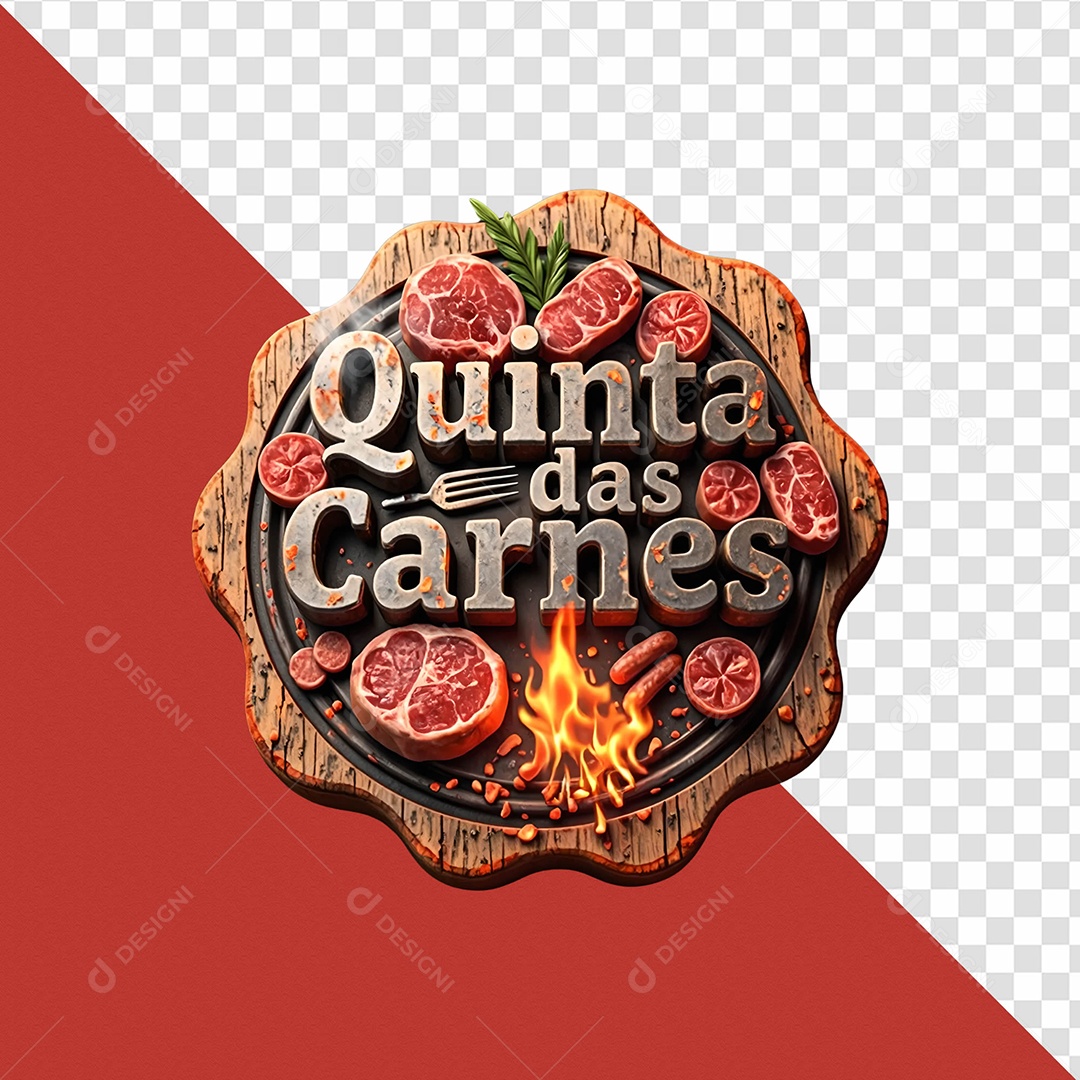 Selo 3D Quinta De Carne Para Composição PSD