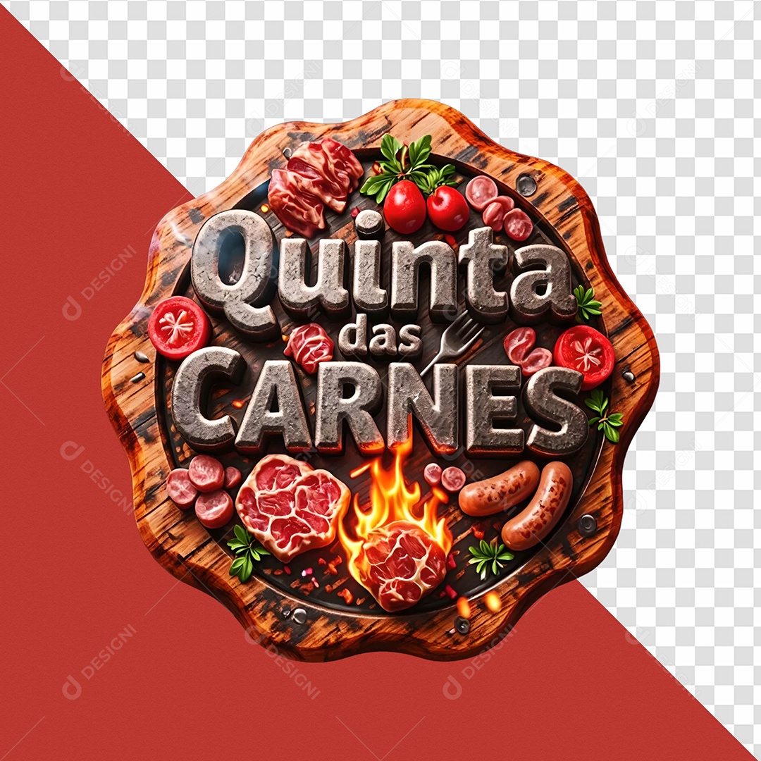 Selo 3D Quinta De Carne Para Composição PSD