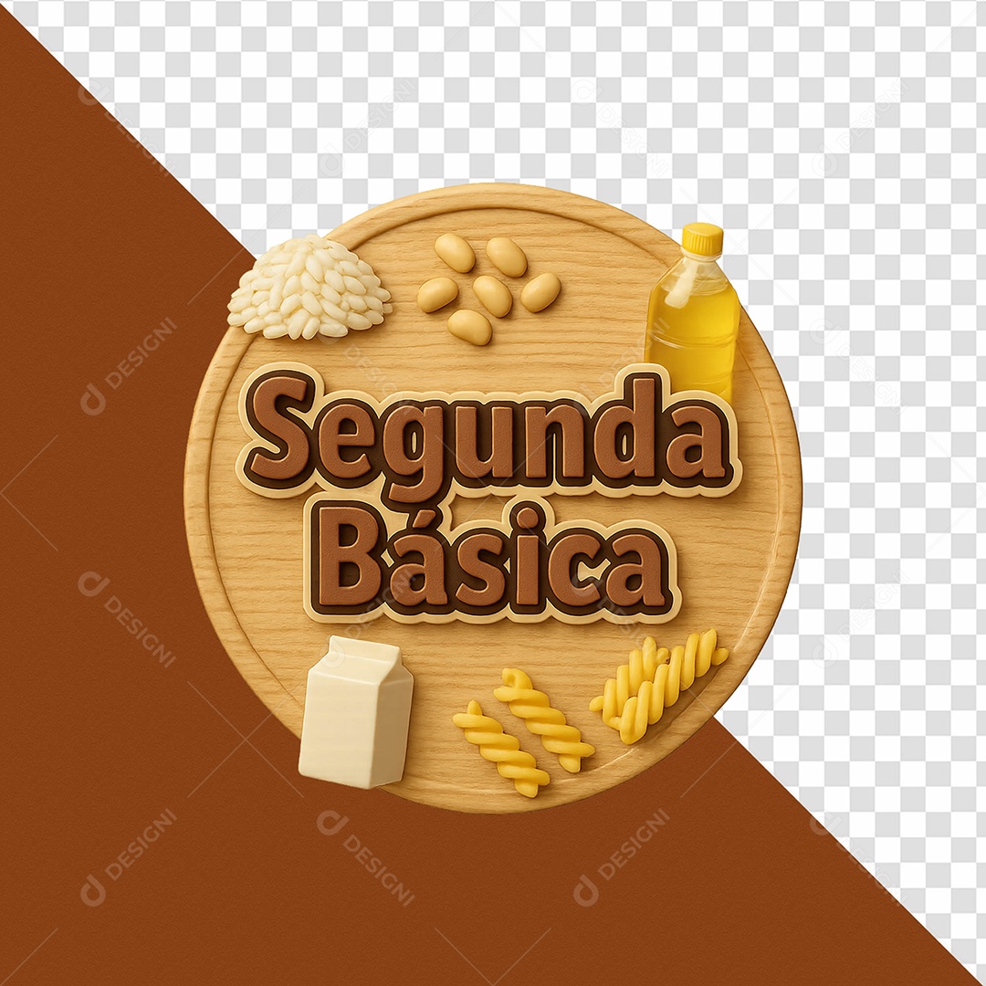 Selo 3D Segunda Básica Para Composição PSD