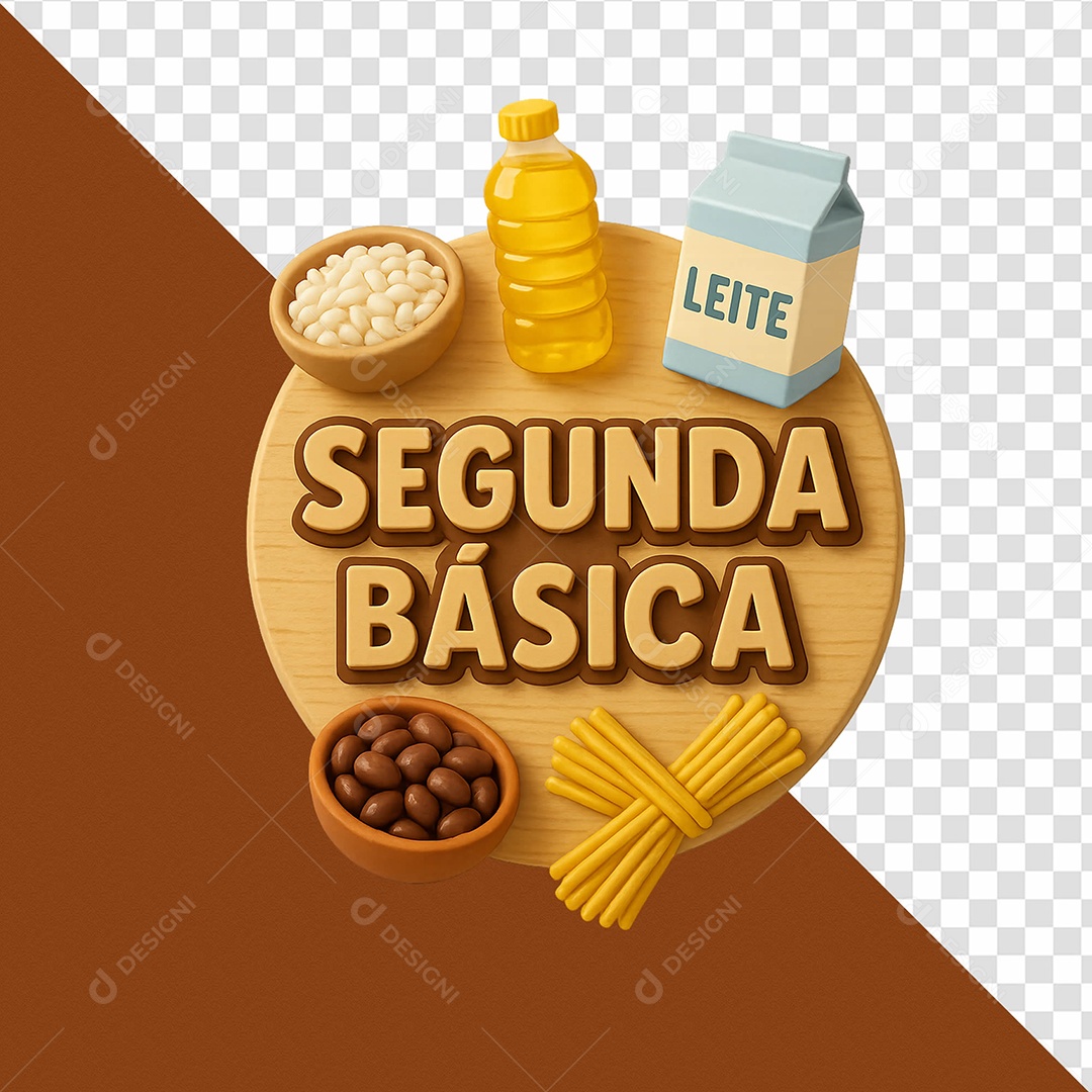 Selo 3D Segunda Básica Para Composição PSD