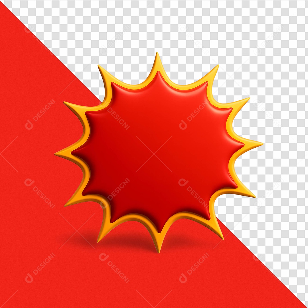 Formato De Estrela Ou Explosão Selo 3D Para Composição