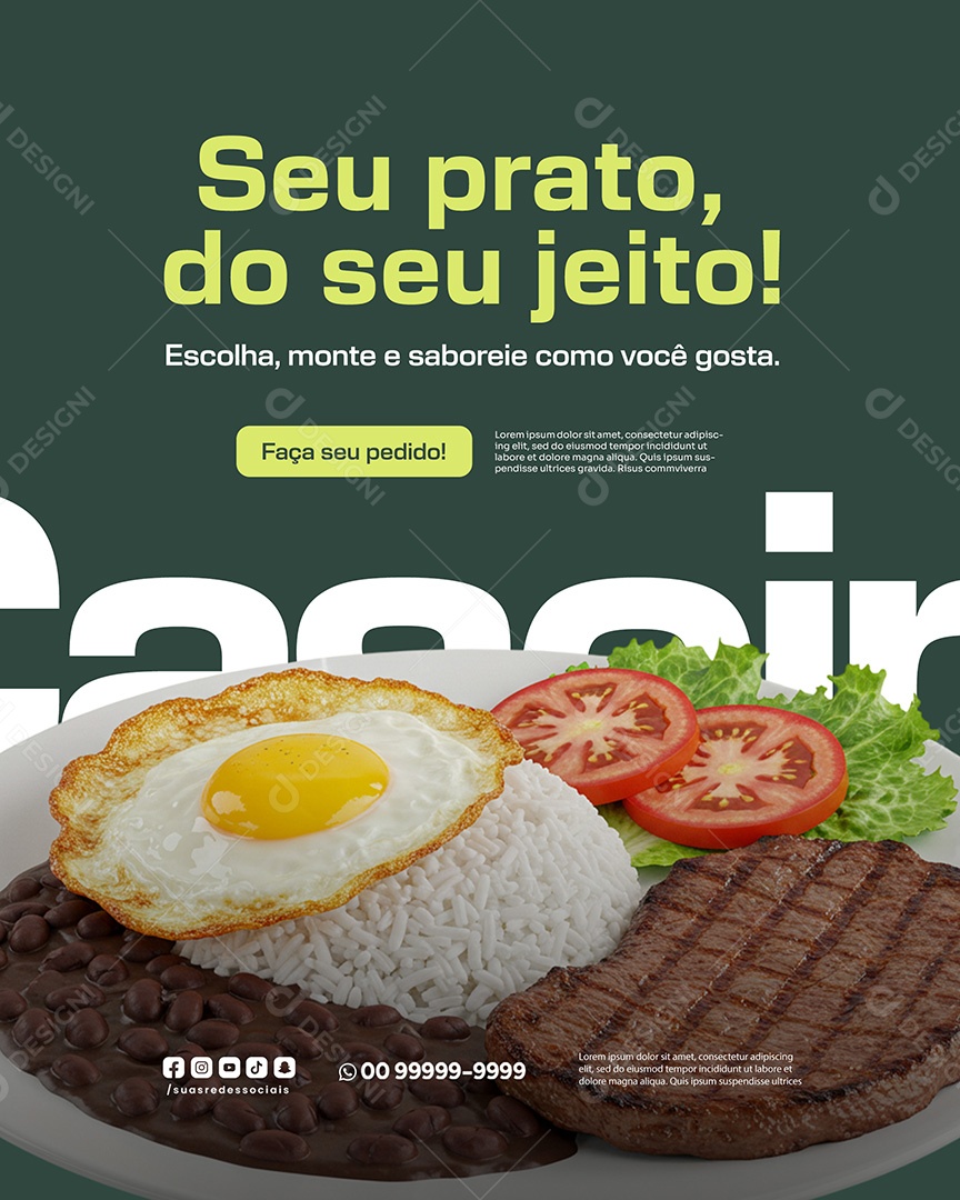 Restaurante Seu Prato Do Seu Jeito Social Media PSD Editável