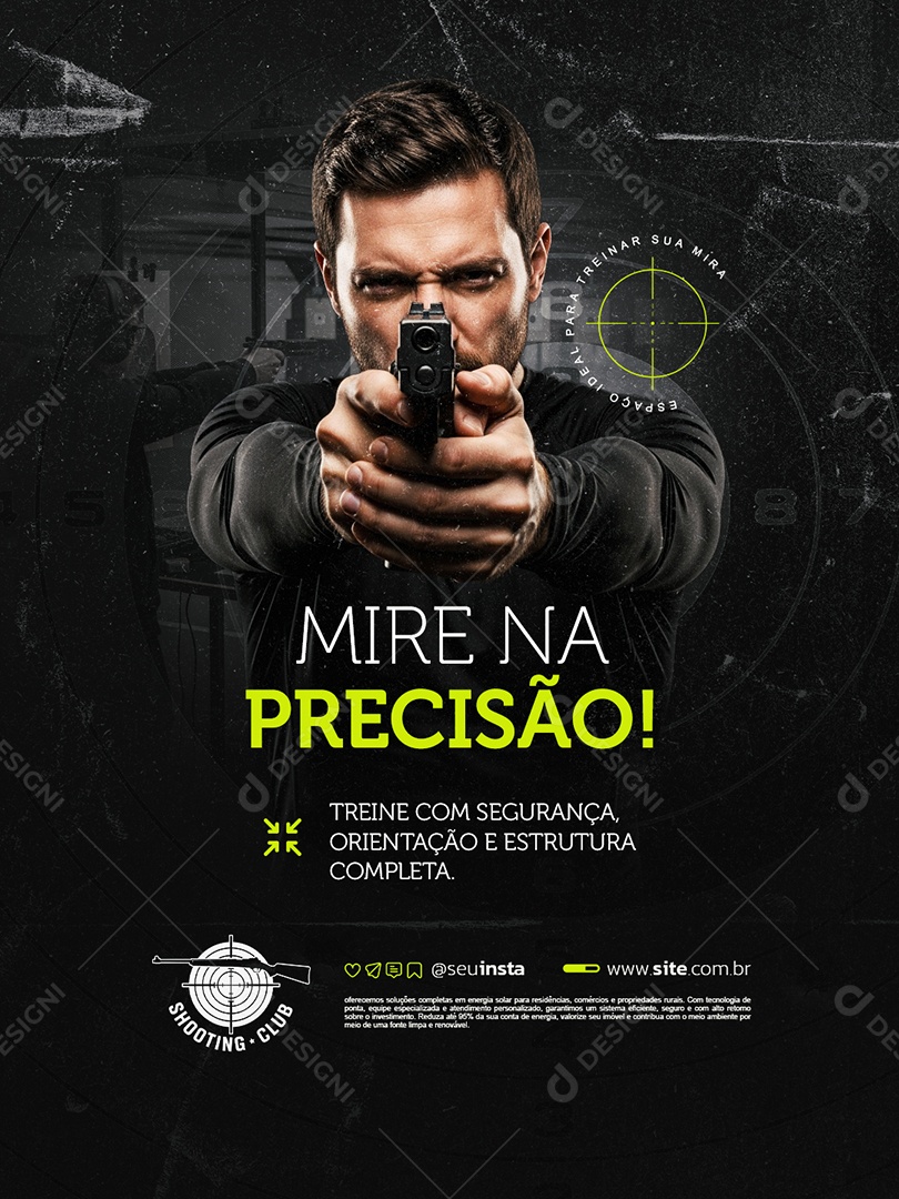Clube de Tiro Mire na Precisão Social Media PSD Editável