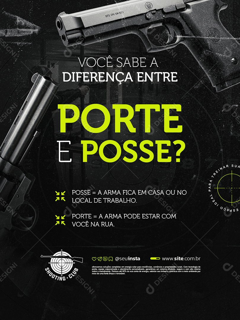 Clube de Tiro Porte ou Posse Social Media PSD Editável