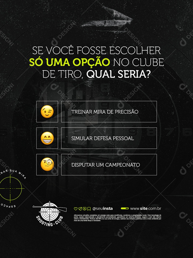 Clube de Tiro Se Você Fosse Escolher Social Media PSD Editável