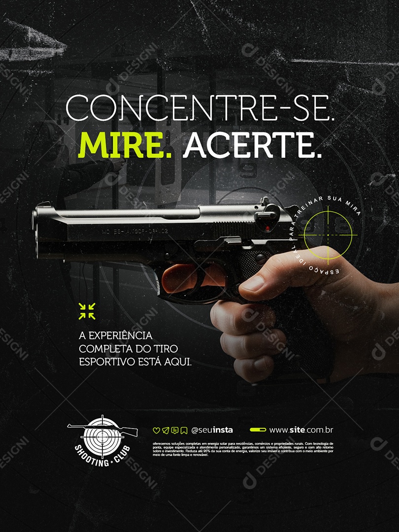 Clube de Tiro Concentre se Mire e Atire Social Media PSD Editável