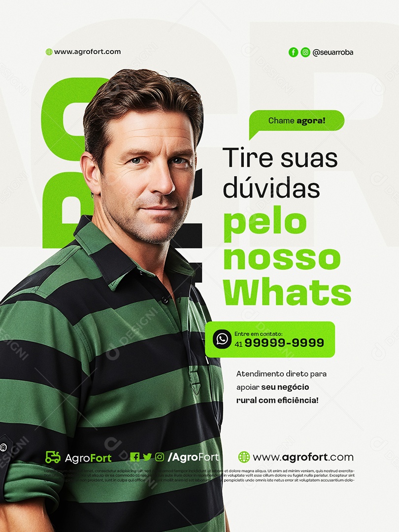 Agrônomo Tire Suas Duvidas Pelo Nosso Watts Social Media PSD Editável
