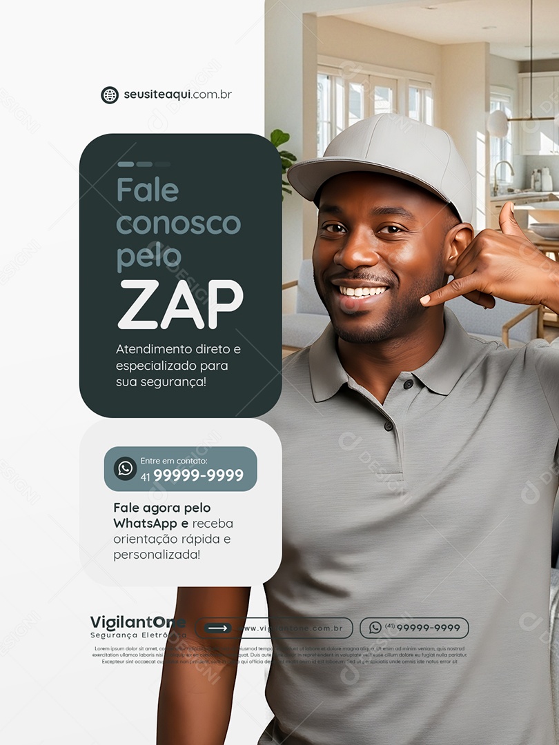 Segurança Eletrônica Fale Conosco Pelo Zap Social Media PSD Editável