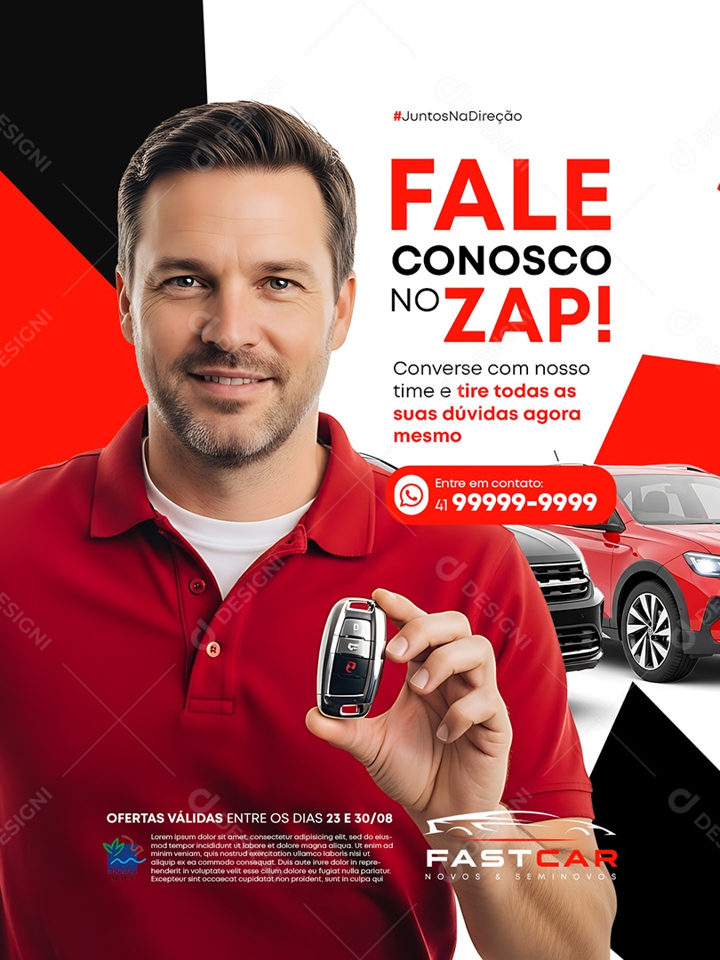 Concessionária Fale Conosco no Zap Social Media PSD Editável