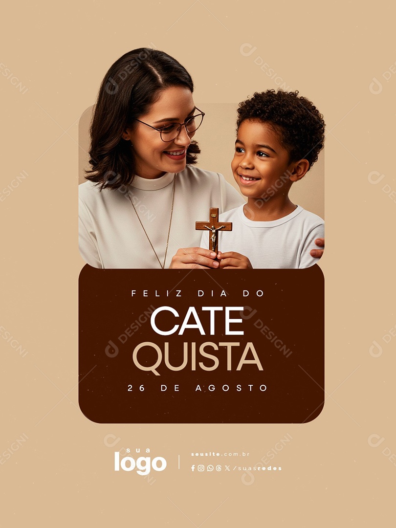 Dia do Catequista 26 de Agosto Social Media PSD Editável