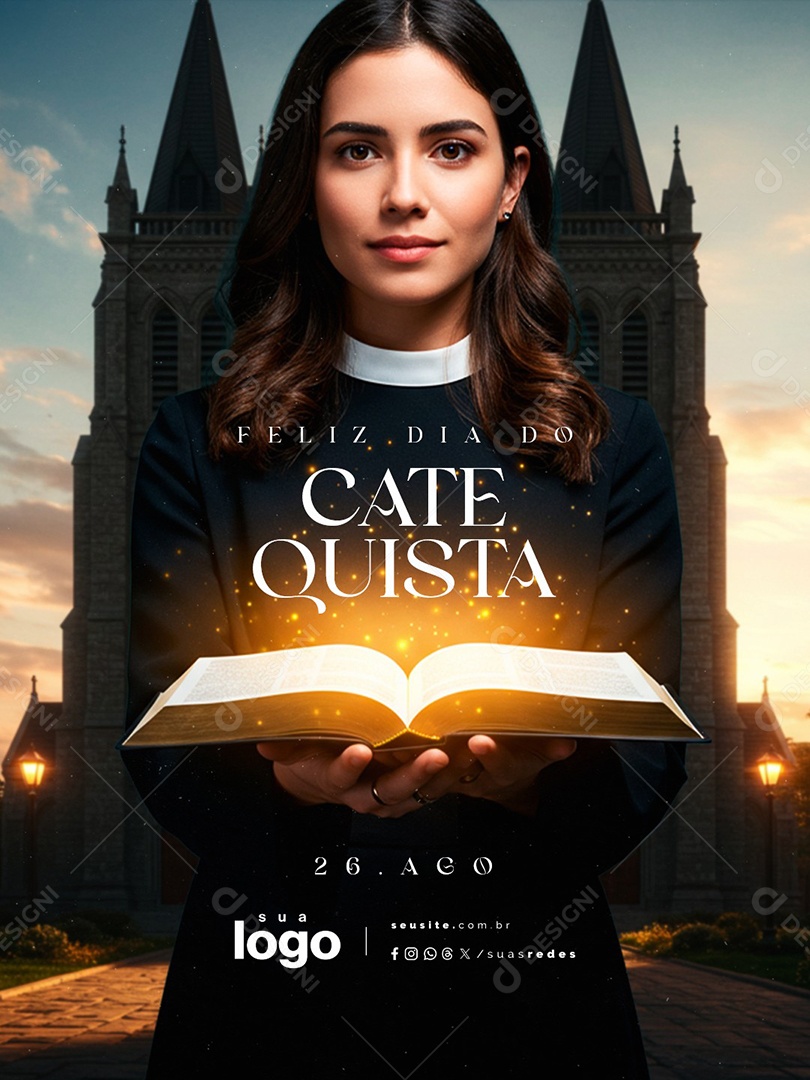 Dia do Catequista 26 de Agosto Social Media PSD Editável