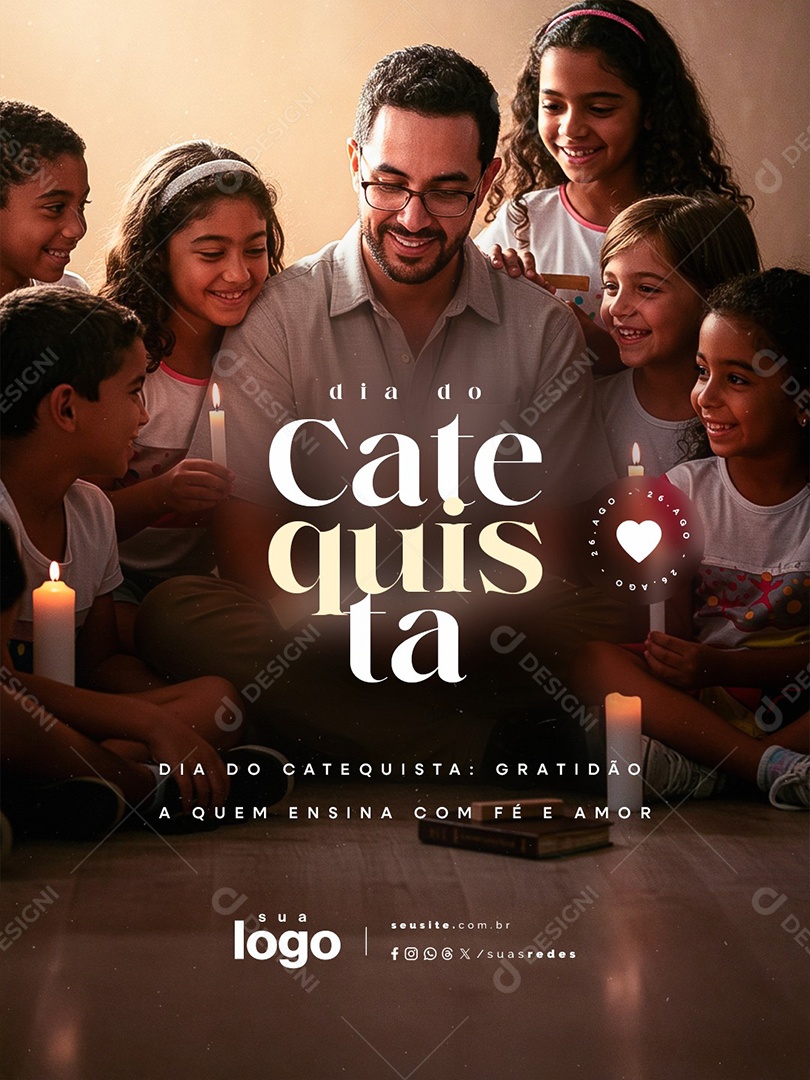 Dia do Catequista 26 de Agosto Social Media PSD Editável