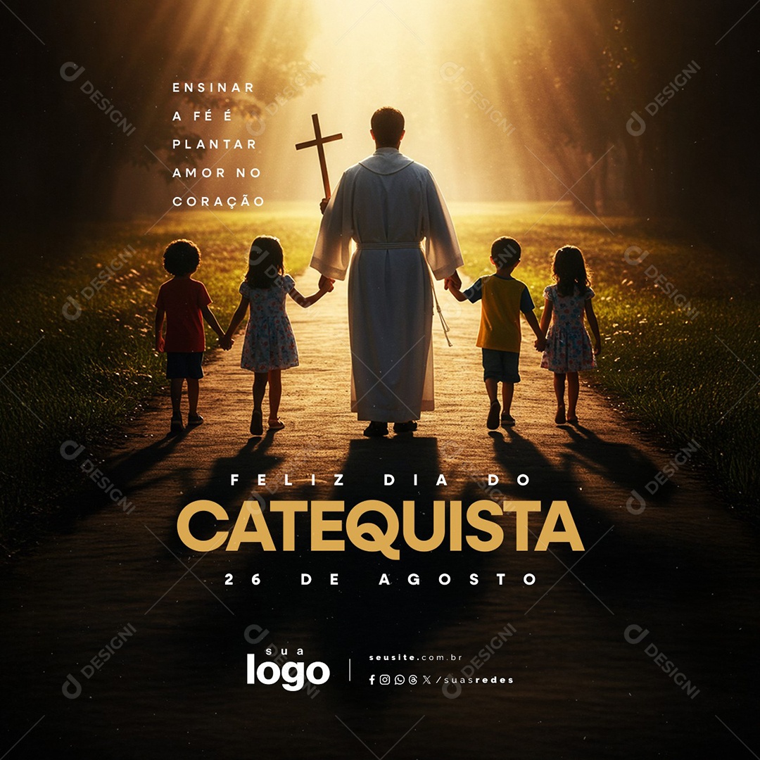 Dia do Catequista 26 de Agosto Social Media PSD Editável