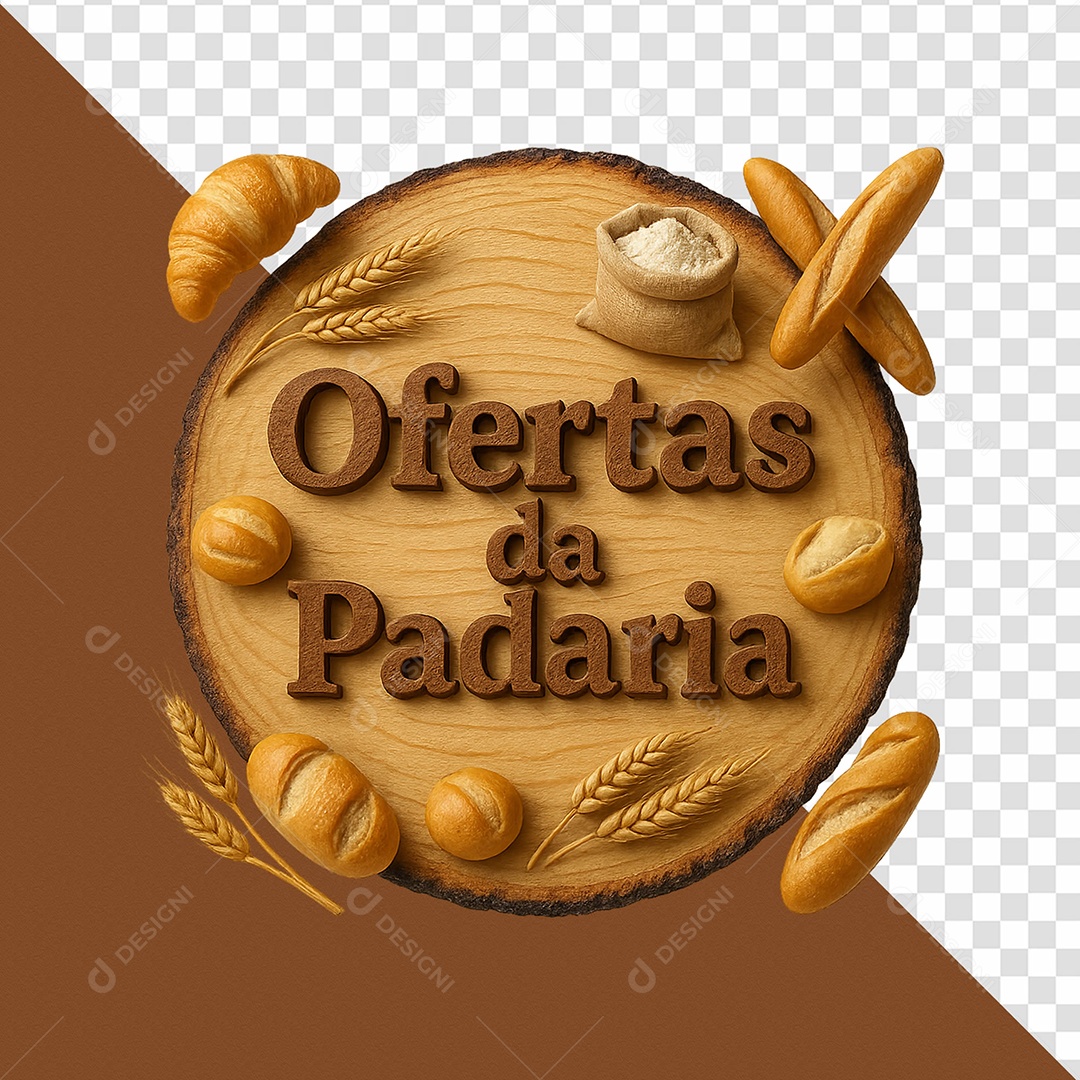 Ofertas Da Padaria Selo 3D Para Composição PSD