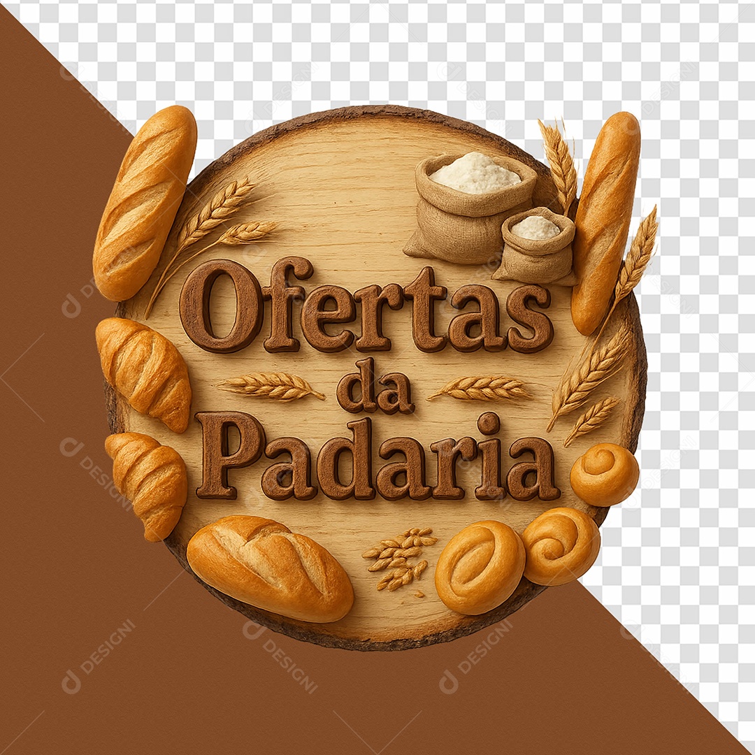Ofertas Da Padaria Selo 3D Para Composição PSD