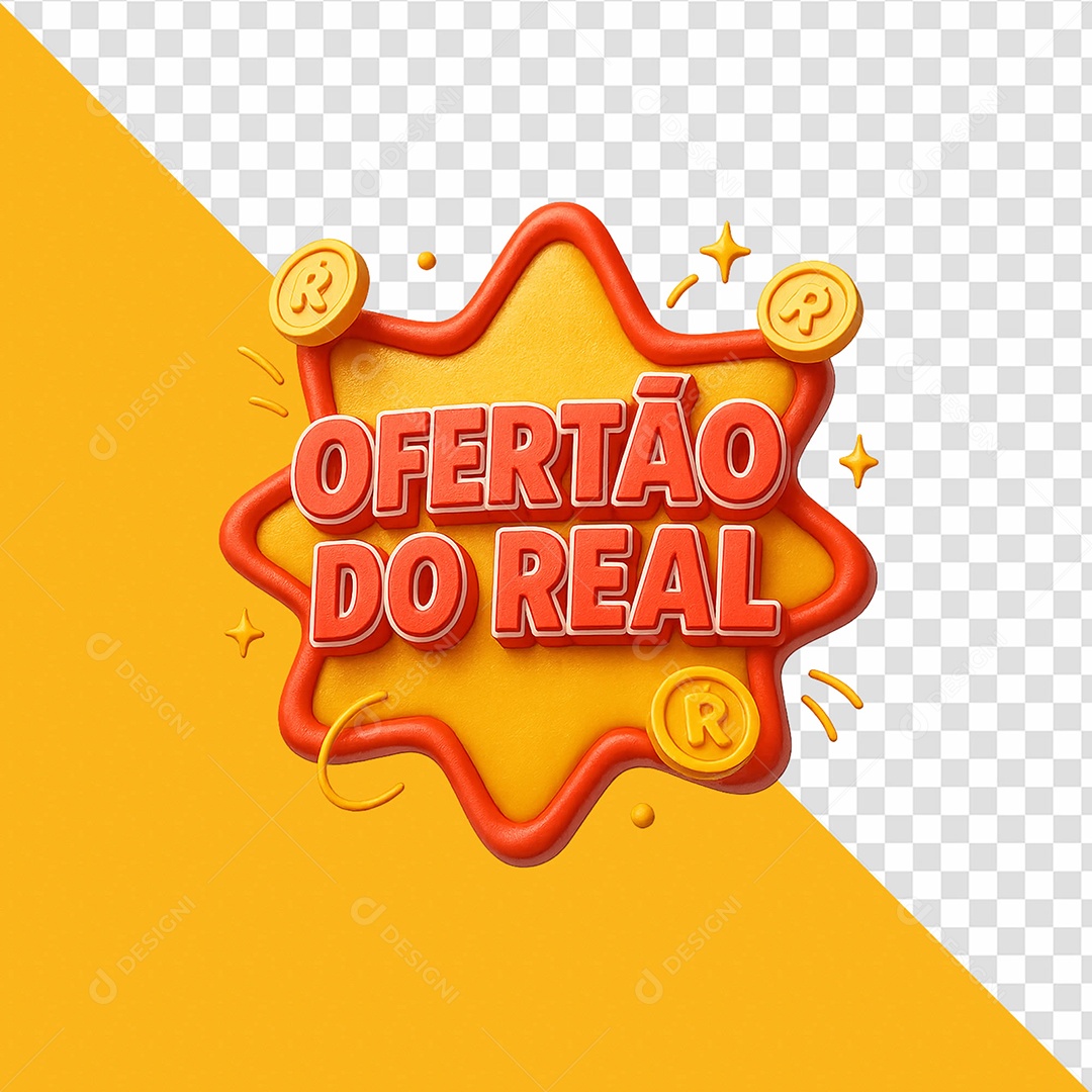 Ofertão Do Real Selo 3D para Composição PSD