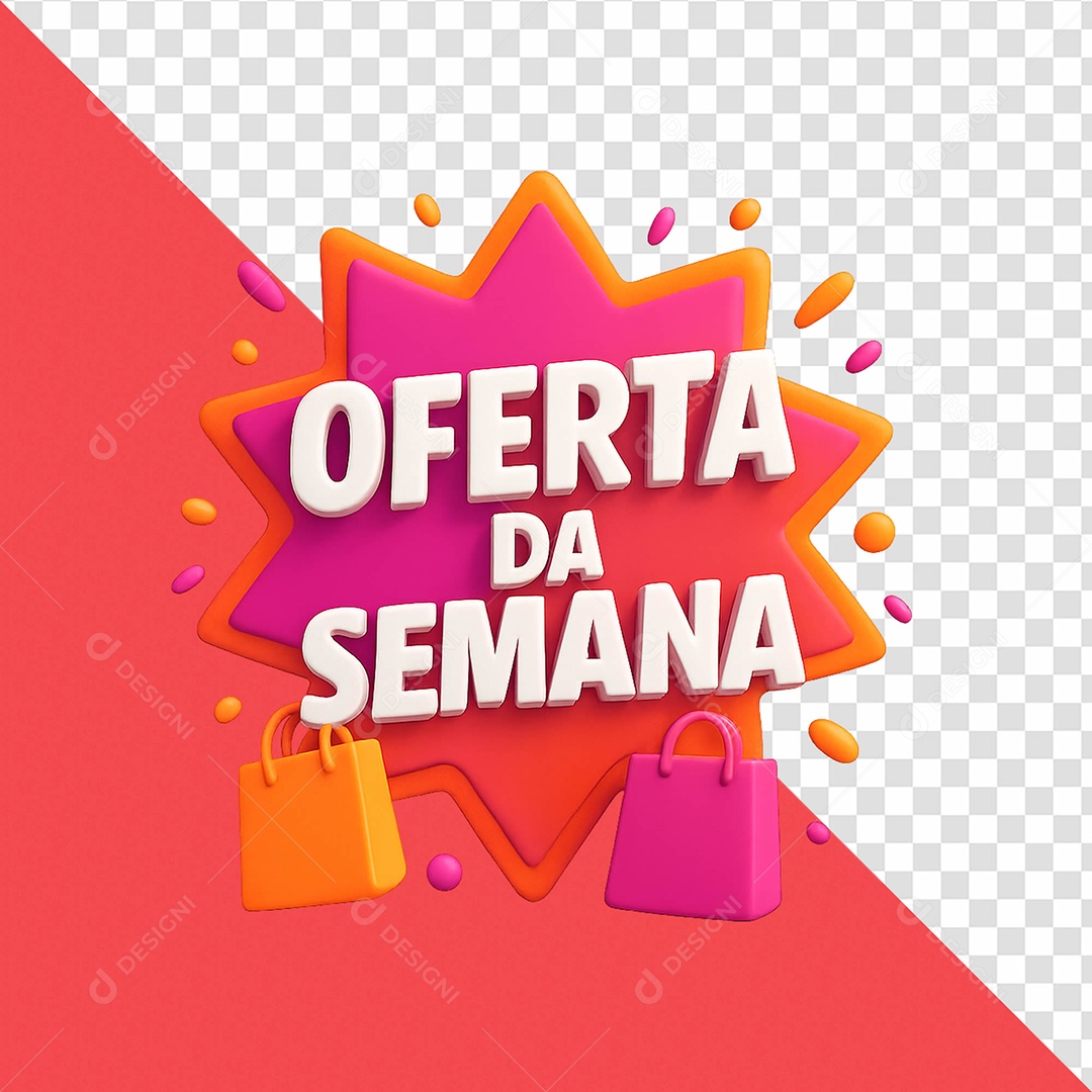 Ofertas da Semana Selo 3D para Composição PSD