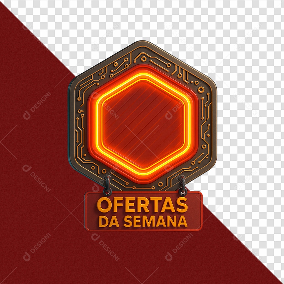 Ofertas da Semana Selo 3D para Composição PSD