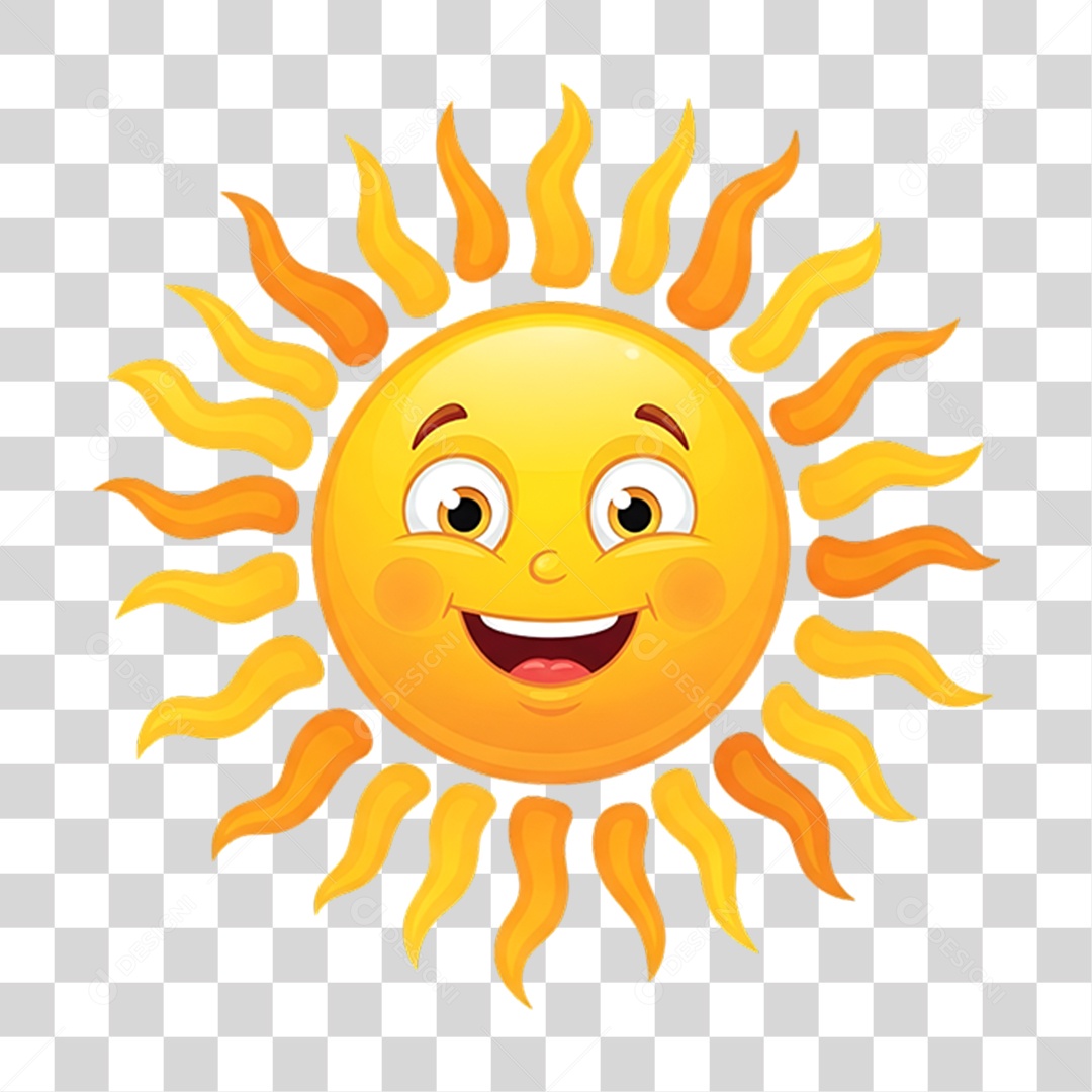 Elemento 3D Sol Verão PNG Transparente