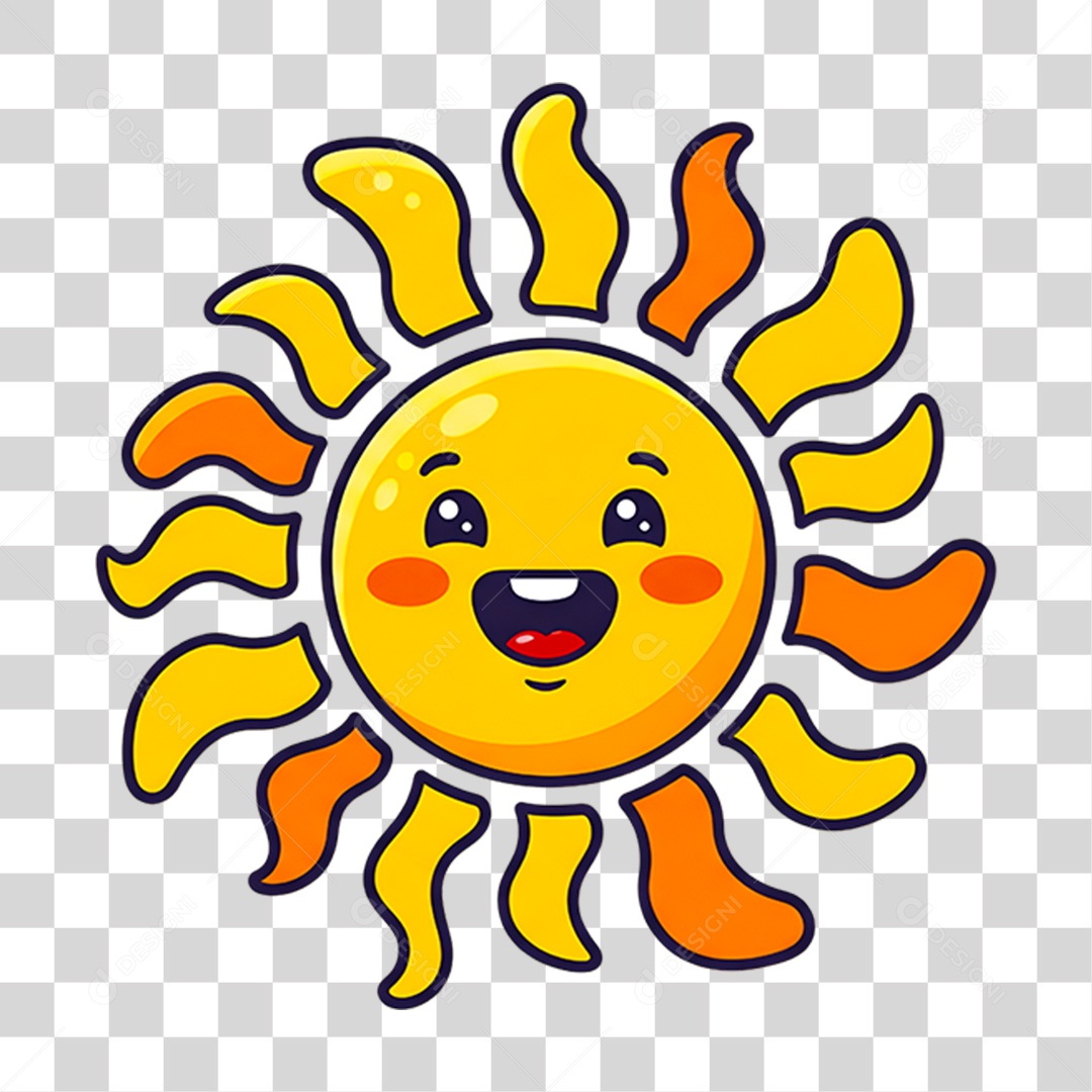 Elemento 3D Sol Verão PNG Transparente