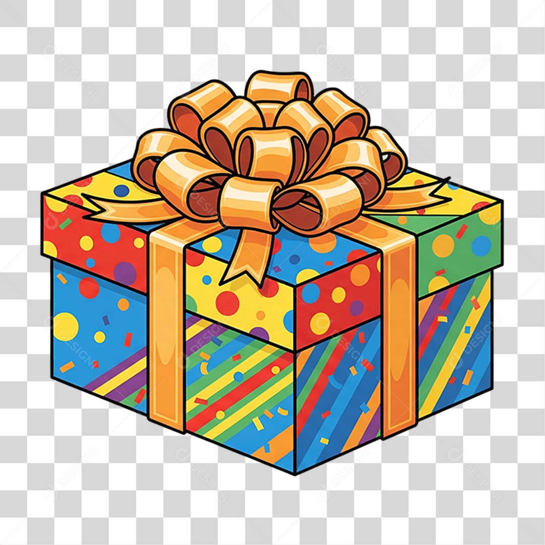 Elemento 3D Caixa de Presente PNG Transparente