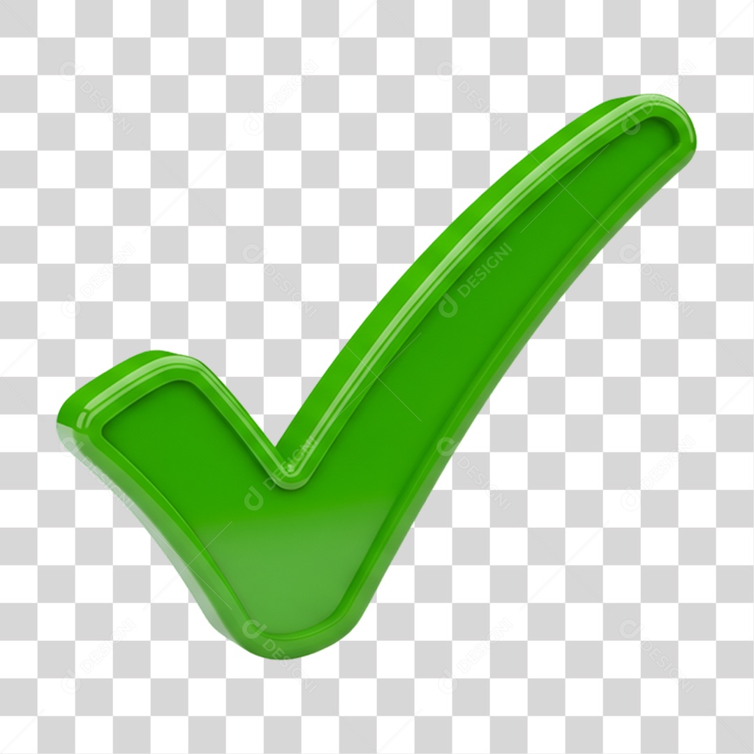 Elemento 3D Certo Correto Símbolo PNG Transparente