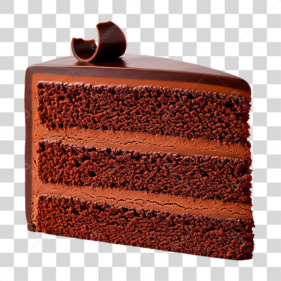 Fatia Bolo de Chocolate PNG Transparente