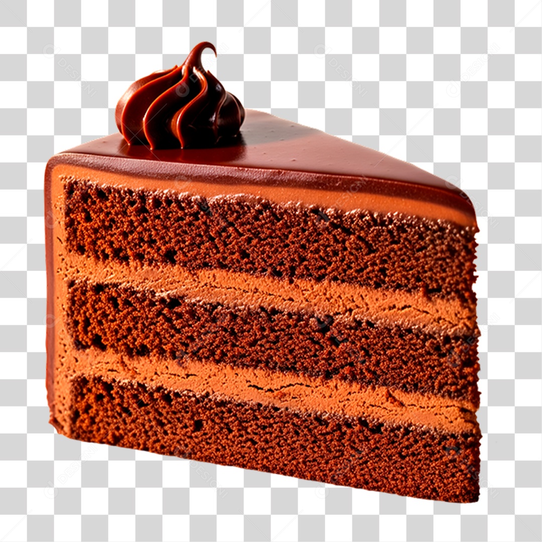 Fatia Bolo de Chocolate PNG Transparente
