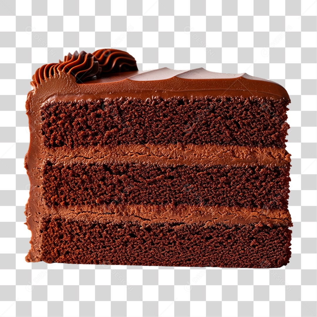 Fatia Bolo de Chocolate PNG Transparente