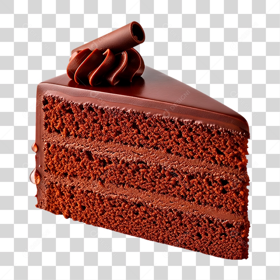 Fatia Bolo de Chocolate PNG Transparente