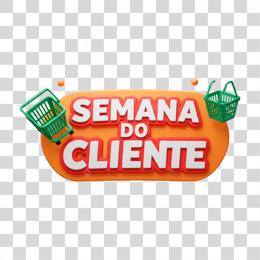 Selo 3D Semana do Cliente PNG Transparente