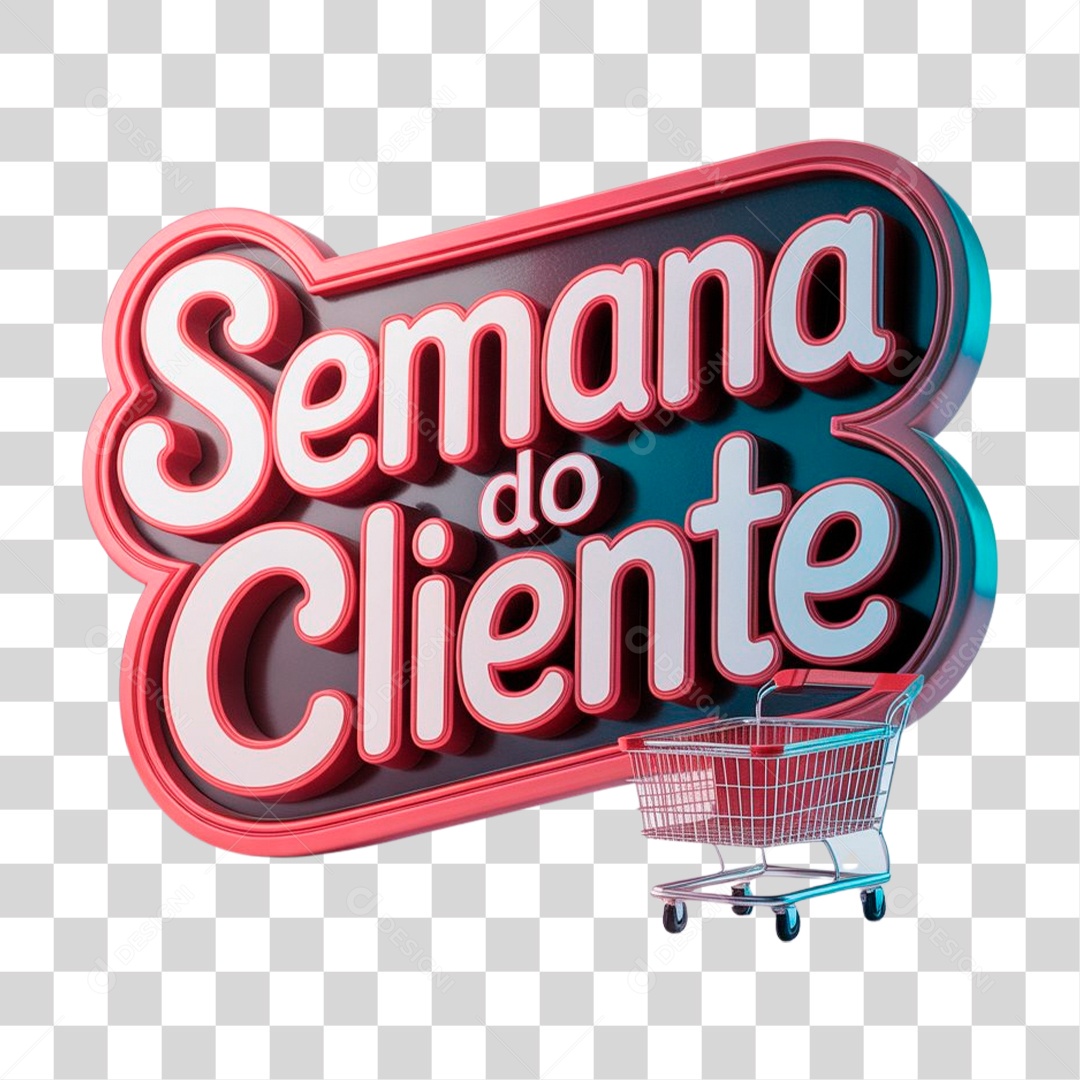 Selo 3D Semana do Cliente PNG Transparente