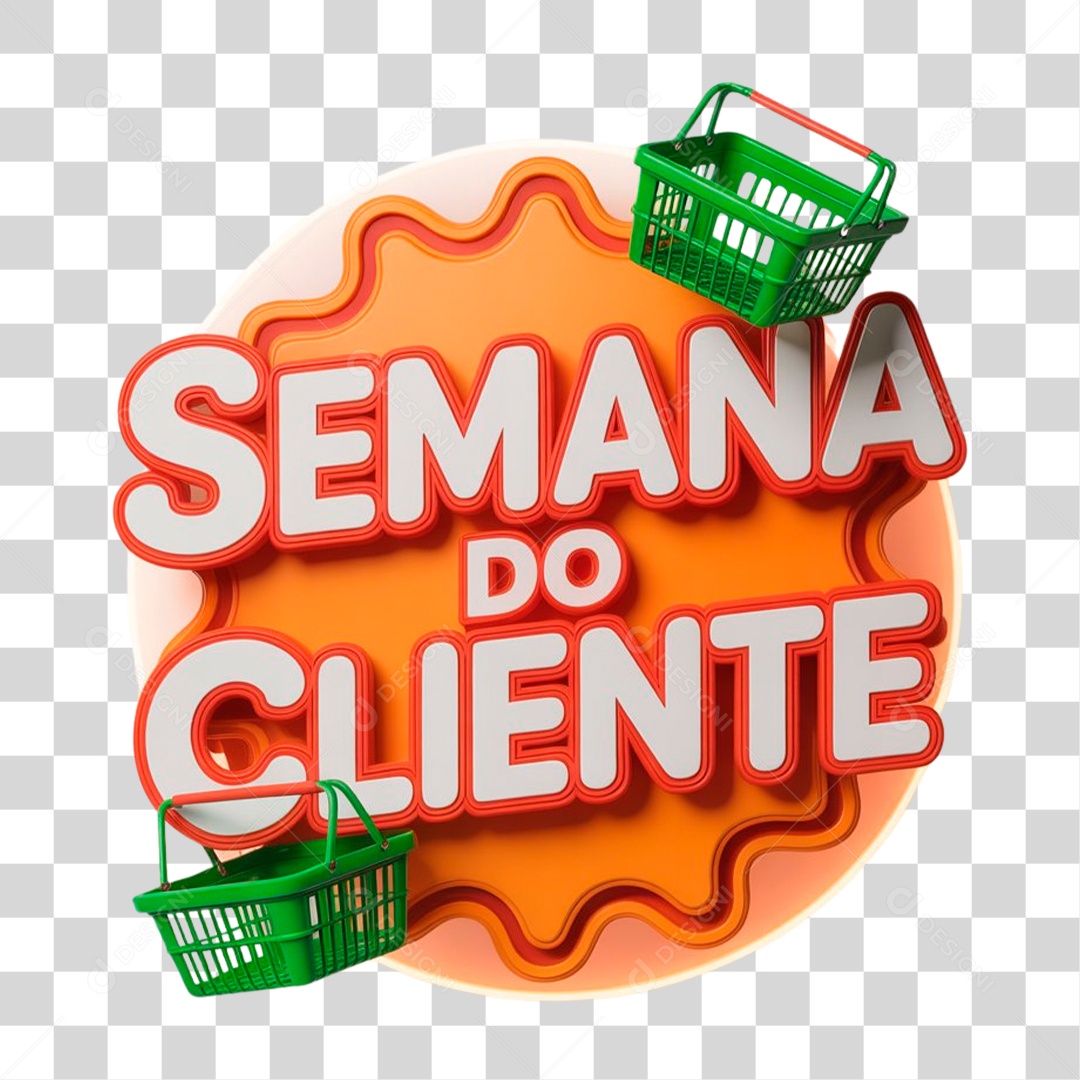 Selo 3D Semana do Cliente PNG Transparente