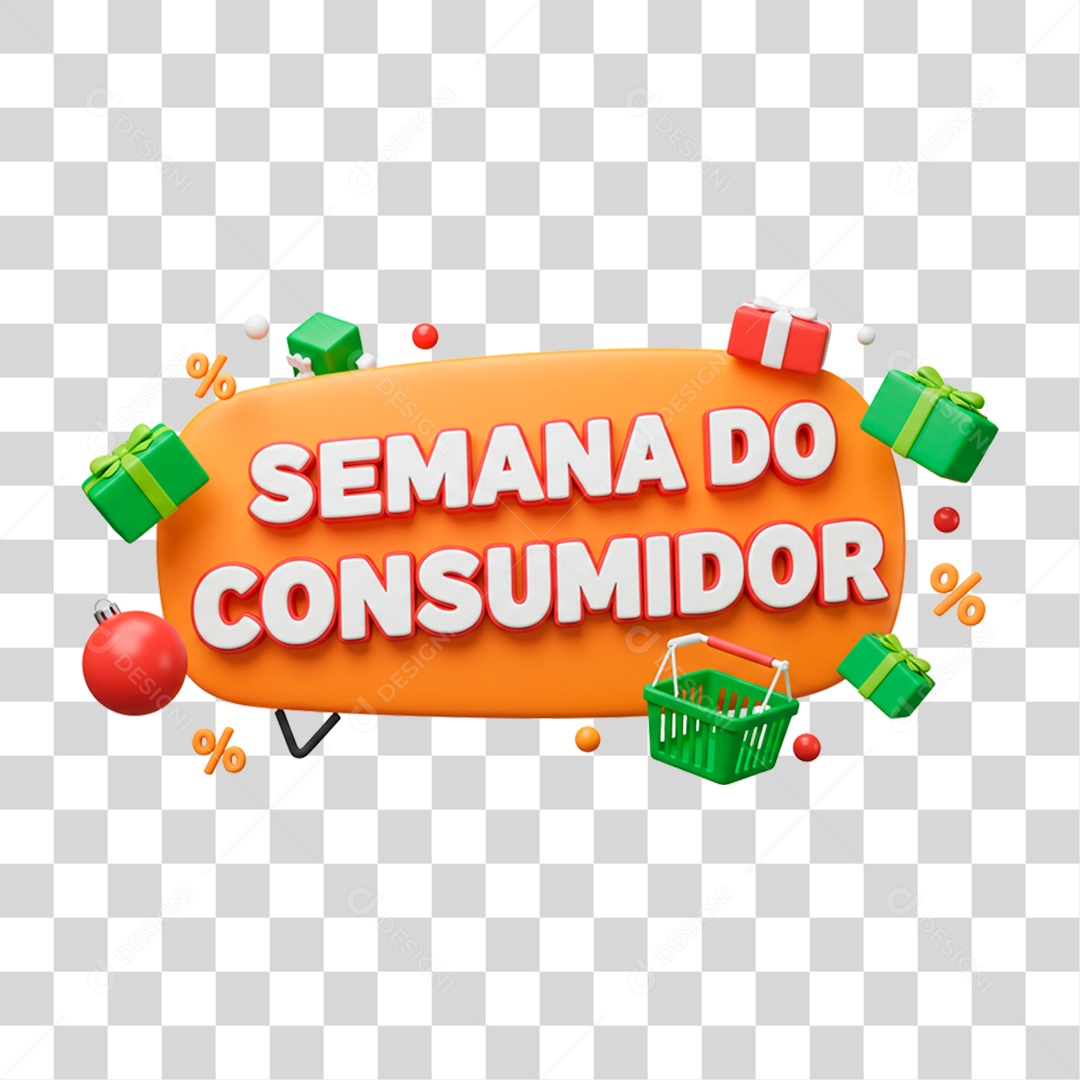 Selo 3D Semana do Consumidor PNG Transparente